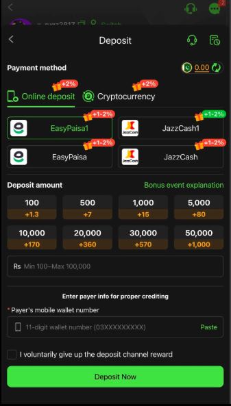 ad786 deposit and withdrawal